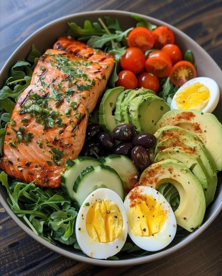 Salmon Steak Breakfast Bowl